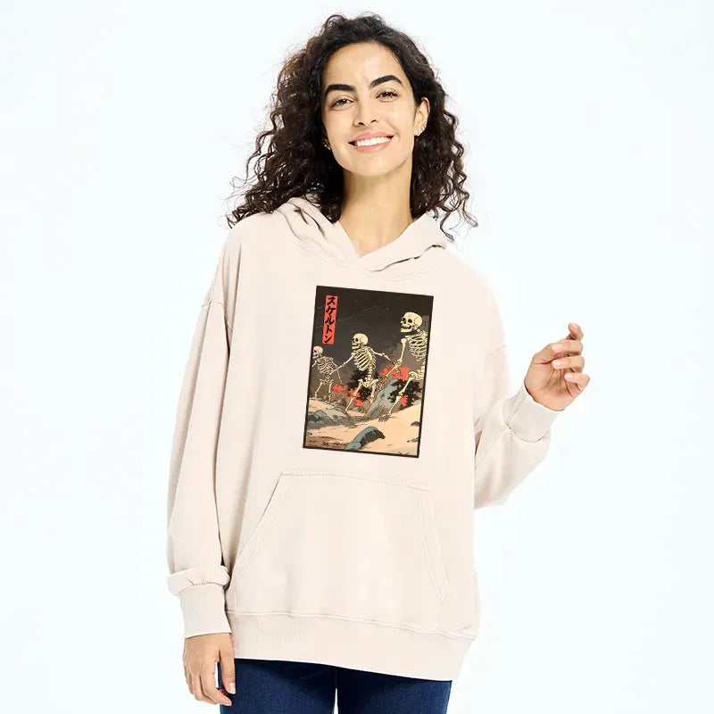 Oversized Japanese Skeleton Hoodie Free Shipping