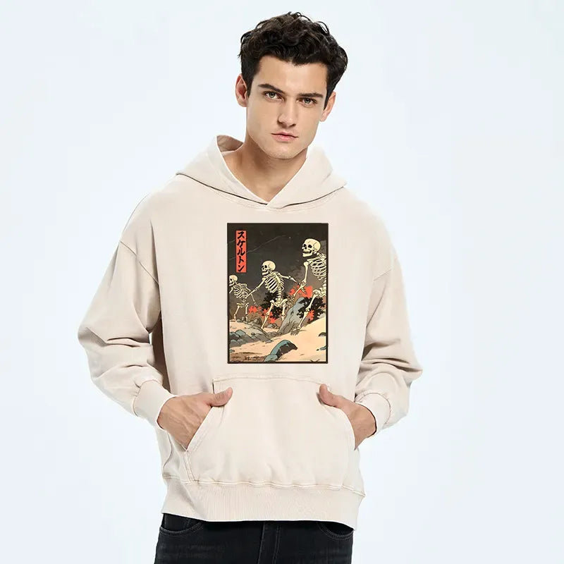 Oversized Japanese Skeleton Hoodie Free Shipping