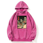 Kyoto-Lion Japanese Rising Skeletons Washed Hoodie