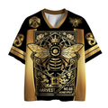 Kyoto-Lion Black Gold Honeycomb Mesh Jersey