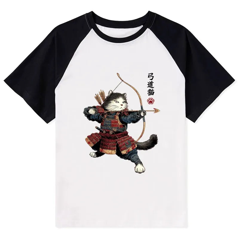 Samurai Cat Raglan for Streetwear