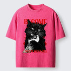 Black Cat T-Shirt for Daily Wear Free Shipping