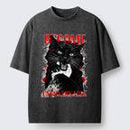 Black Cat T-Shirt for Daily Wear Free Shipping