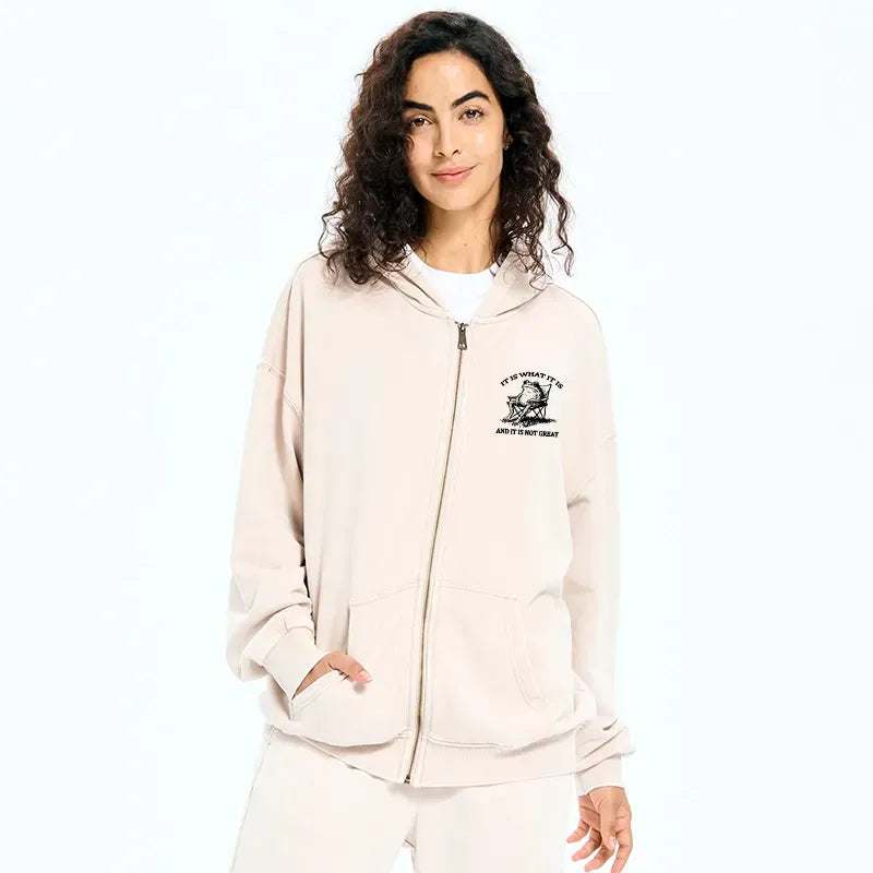 funny frog zip hoodie for men
