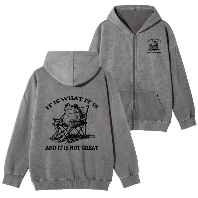 funny frog zip hoodie for men