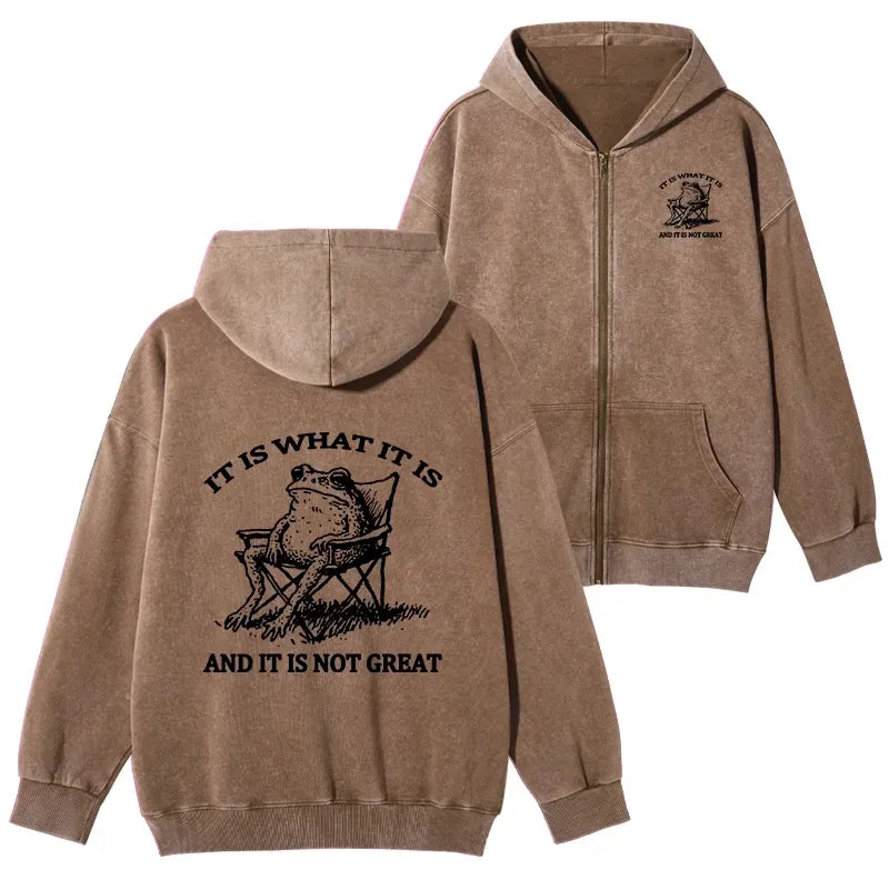 funny frog zip hoodie for men