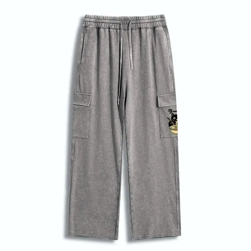Black Cat Eating Ramen Sweatpants Gift for Him