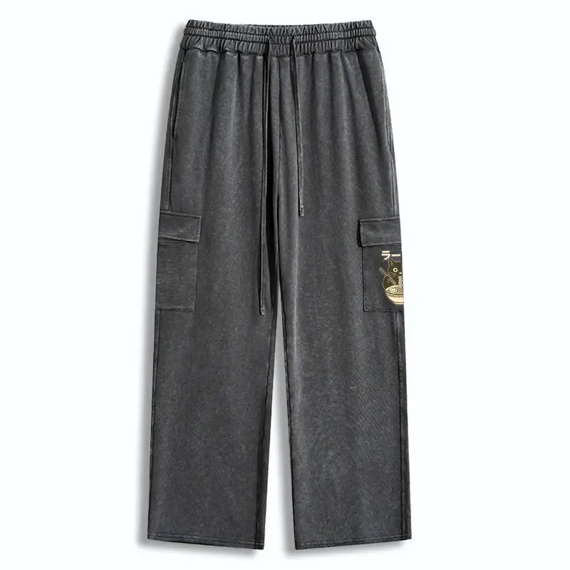 Washed Utility Sweatpants for Streetwear Casual