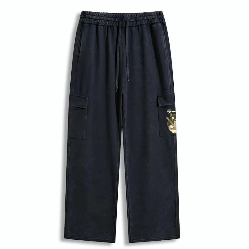 Washed Utility Sweatpants for Streetwear Casual