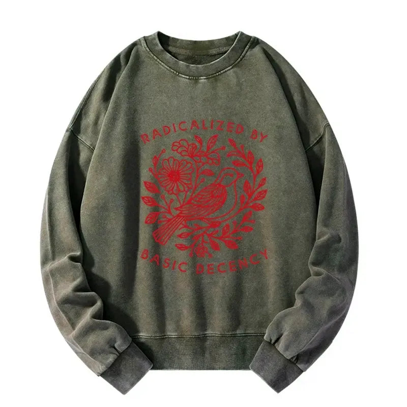 Japanese vintage washed sweatshirt for daily wear