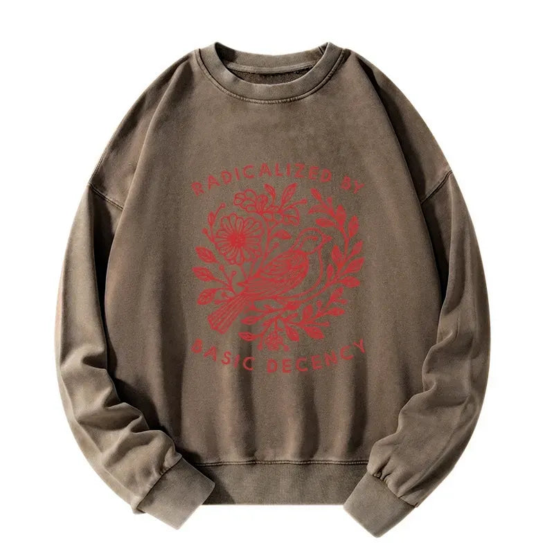 Japanese vintage washed sweatshirt for daily wear