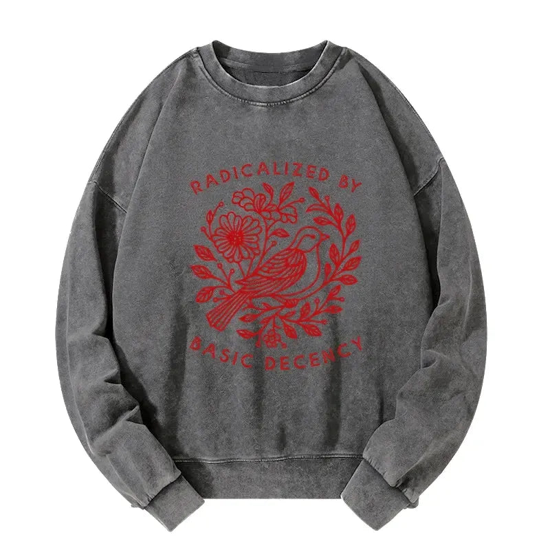 Japanese vintage washed sweatshirt for daily wear