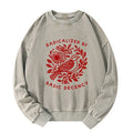 Unisex washed sweatshirt with Japanese art pattern