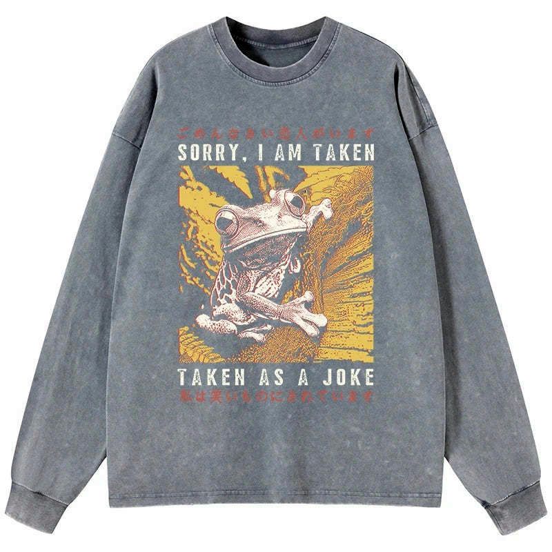Kyoto-Lion The Tragic Frog Japanese Washed Long Sleeve T-Shirt