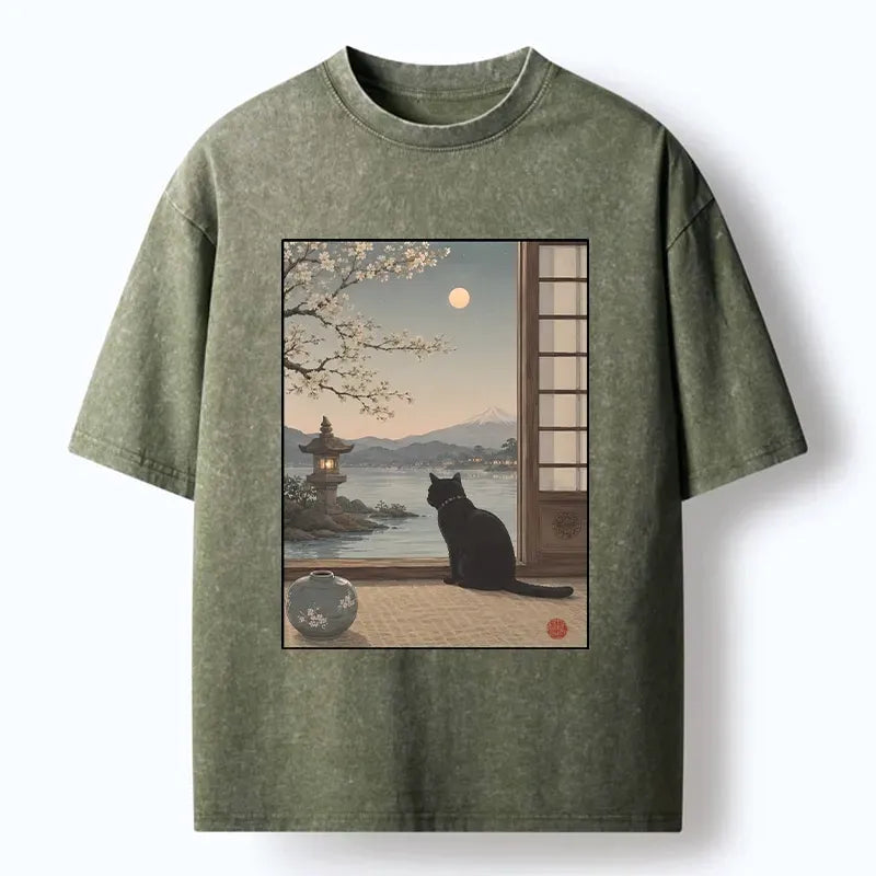 Washed cotton t-shirt for daily wear