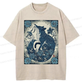 Comfortable Japanese Streetwear Washed T-Shirt for Summer