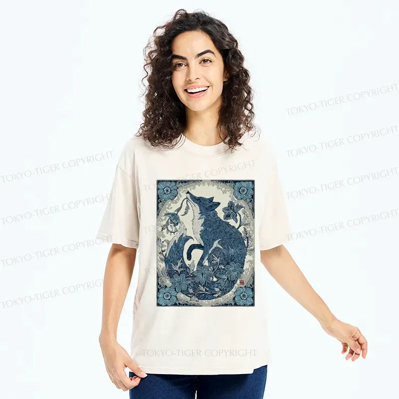 Vintage Kyoto-Lion Unisex Cotton Tee for Daily Wear