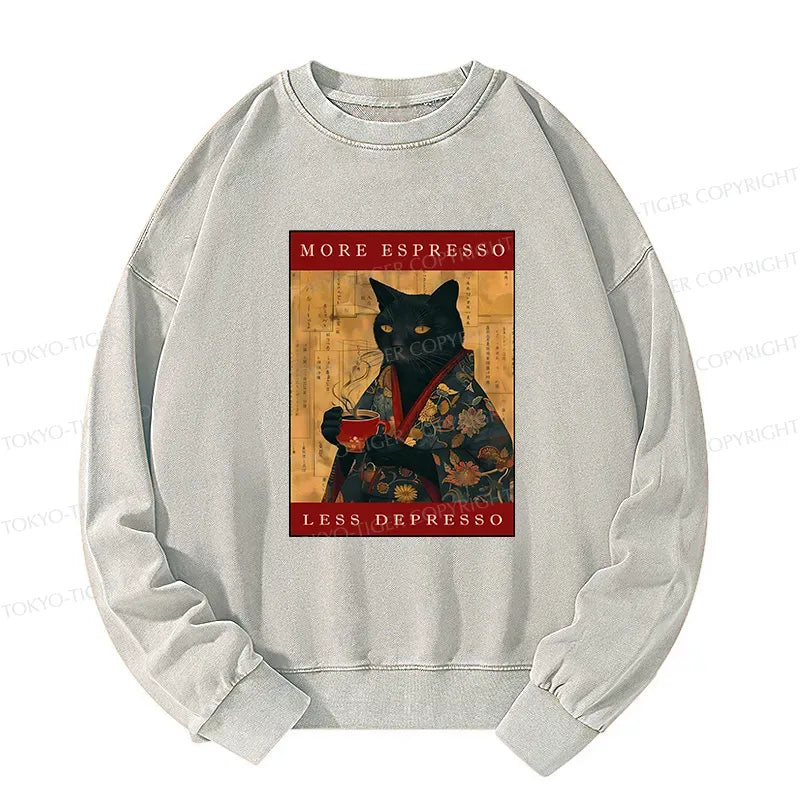 Japanese vintage cat sweatshirt for daily wear