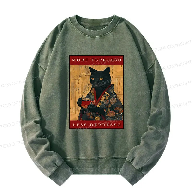 Japanese vintage cat sweatshirt for daily wear