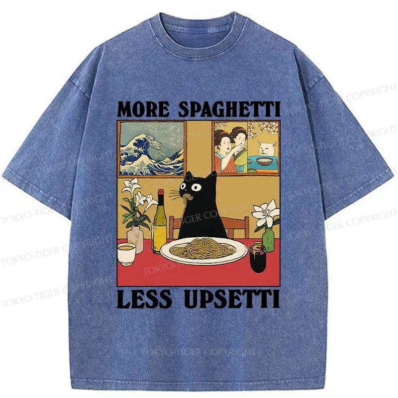 Vintage Cat Pasta Tee Casual Streetwear