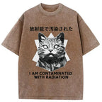 japanese vintage washed cat t-shirt