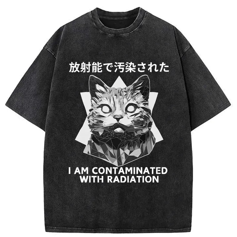 Kyoto-Lion Mutated Cat Washed T-Shirt