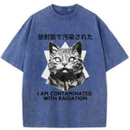 japanese vintage washed cat t-shirt