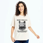 japanese vintage washed cat t-shirt