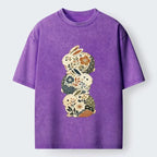 Japanese rabbit washed t-shirt for daily wear