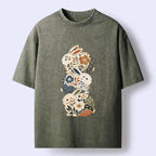 unisex cotton t-shirt with Japanese rabbit pattern