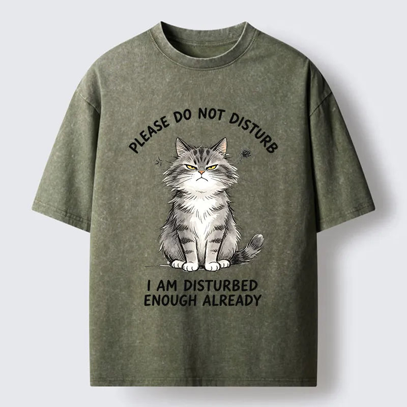 Kyoto-Lion Funny Cute Little Cat Meme Washed T-Shirt