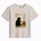 Japanese Vintage Black Cat Washed T-Shirt