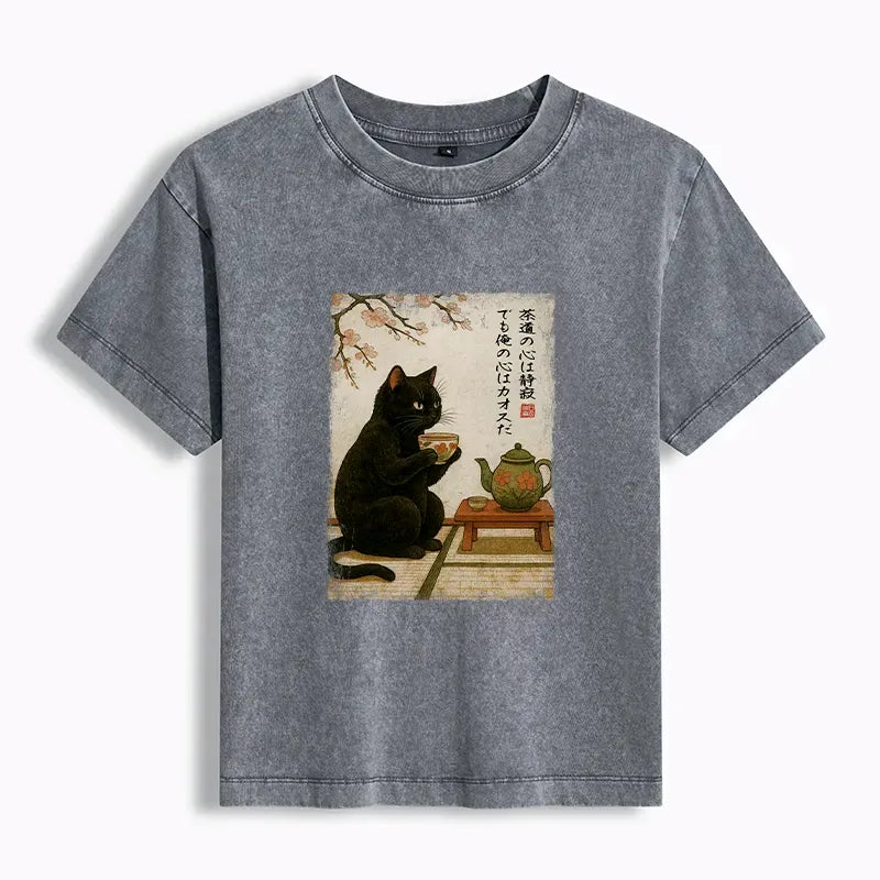 Kyoto-Lion Tea Time Black Cat Gift for Her