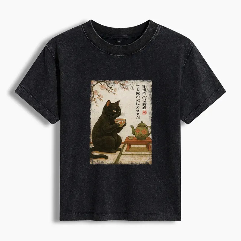 Kyoto-Lion Tea Time Black Cat Gift for Her