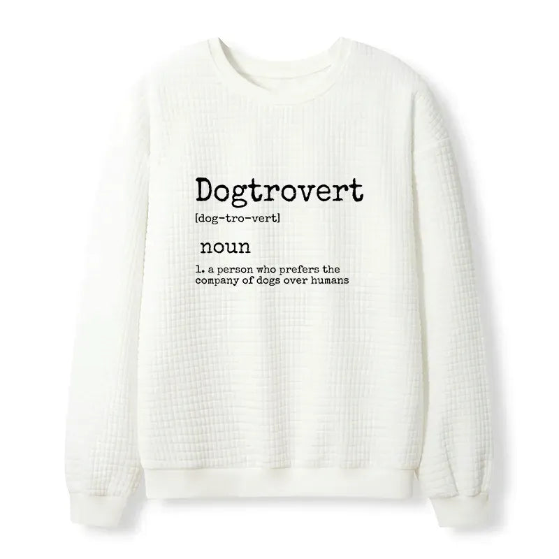 Funny Dogtrovert Waffle Sweatshirt Gift Idea