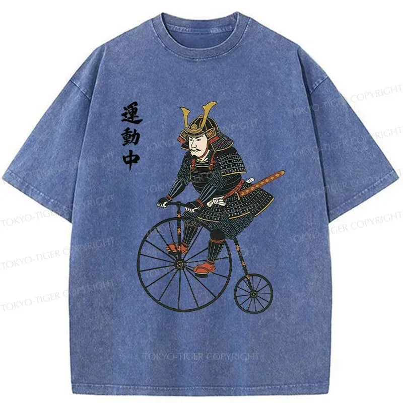 Japanese Samurai Washed T-Shirt for Streetwear