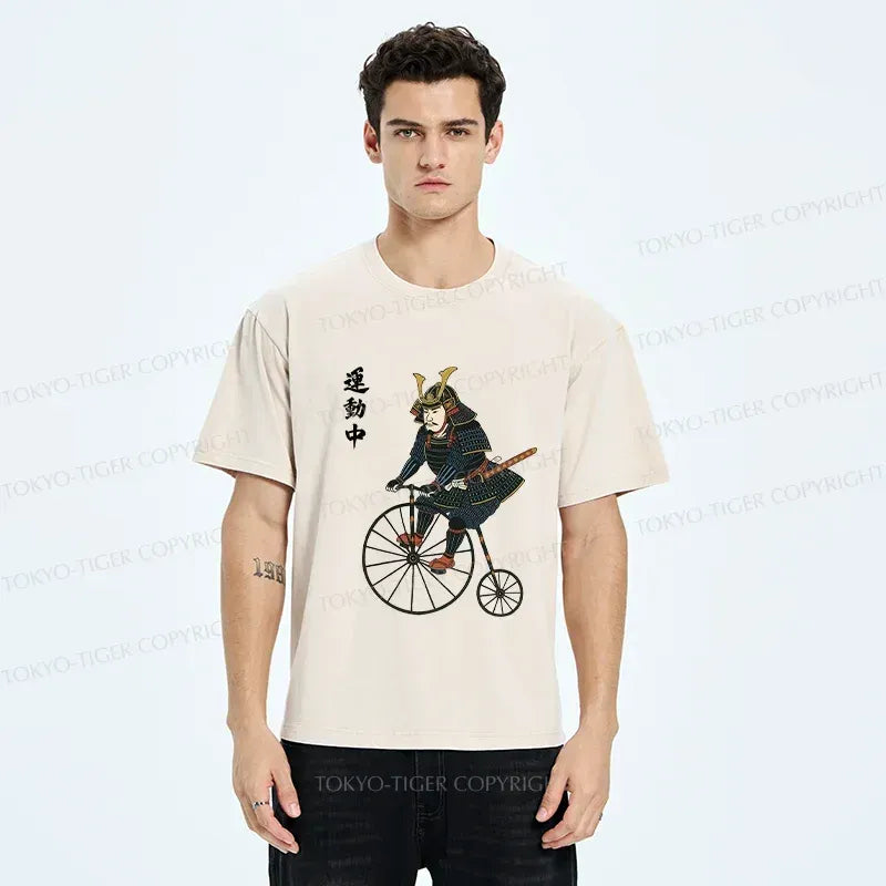 Japanese Samurai Washed T-Shirt for Streetwear