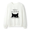 Cat Spying Design Sweatshirt for Daily Wear