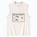 Kyoto-Lion Confused Drunk Checkbox Graphic Washed Tank