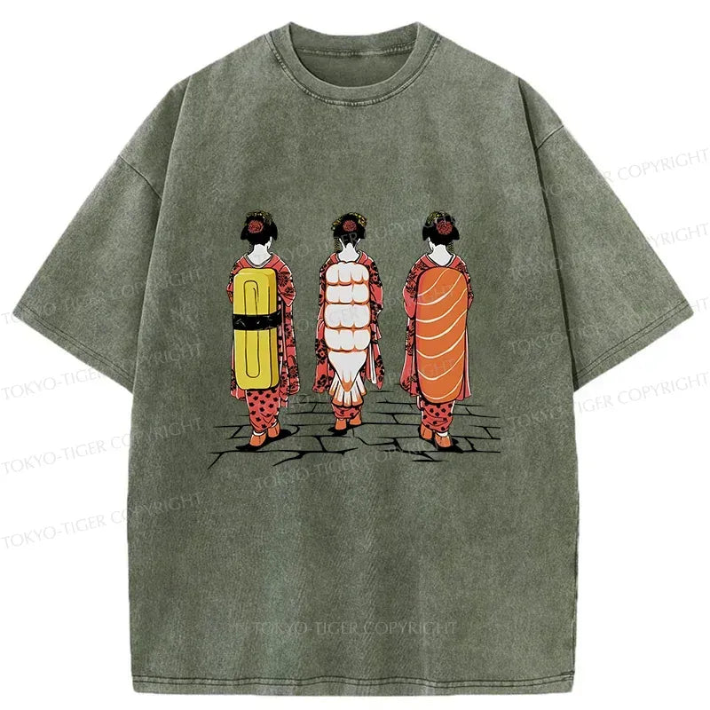 Japanese Vintage Washed T-Shirt for Women