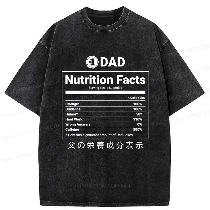 Kyoto-Lion Father Nutrition Facts Washed T-Shirt