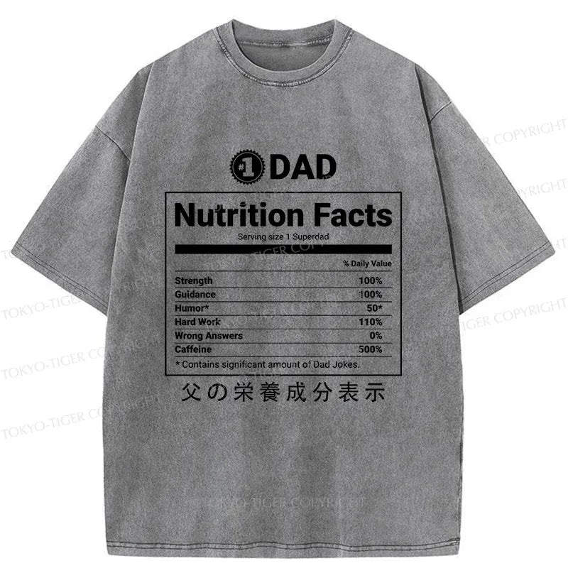 Kyoto-Lion Father Nutrition Facts Washed T-Shirt
