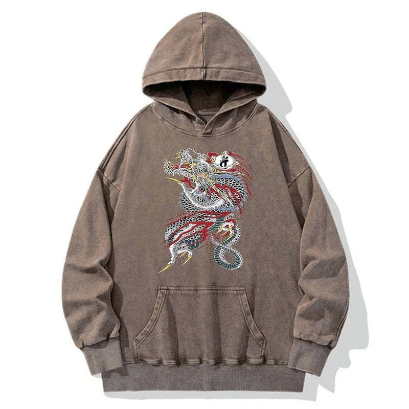 Japanese Dragon Washed Hoodie