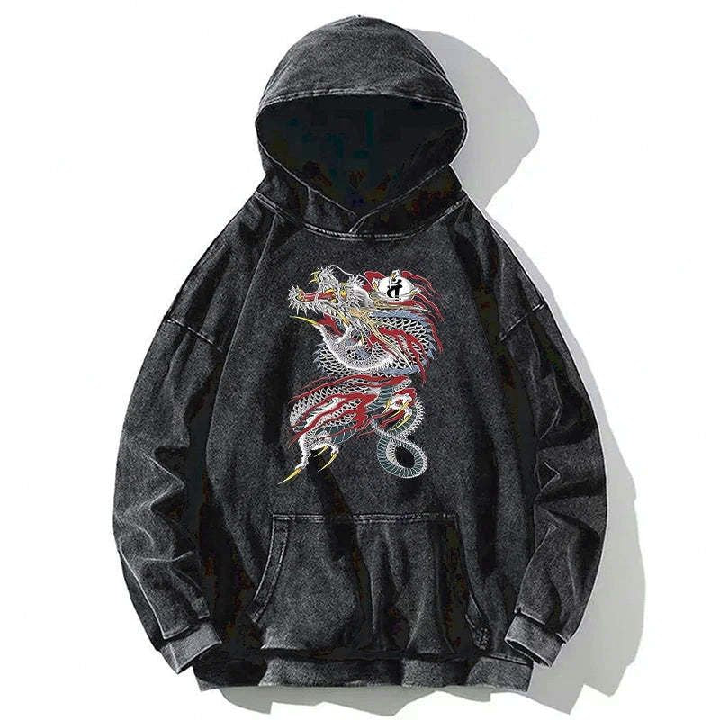 Kyoto-Lion Dragon of Dojima Washed Hoodie