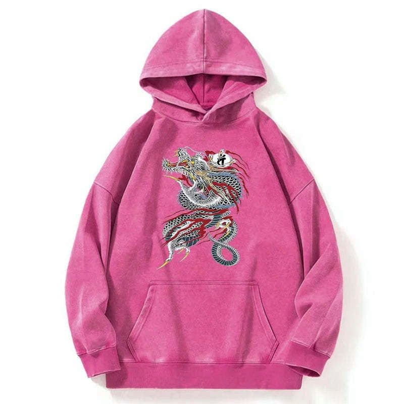 Japanese Dragon Washed Hoodie