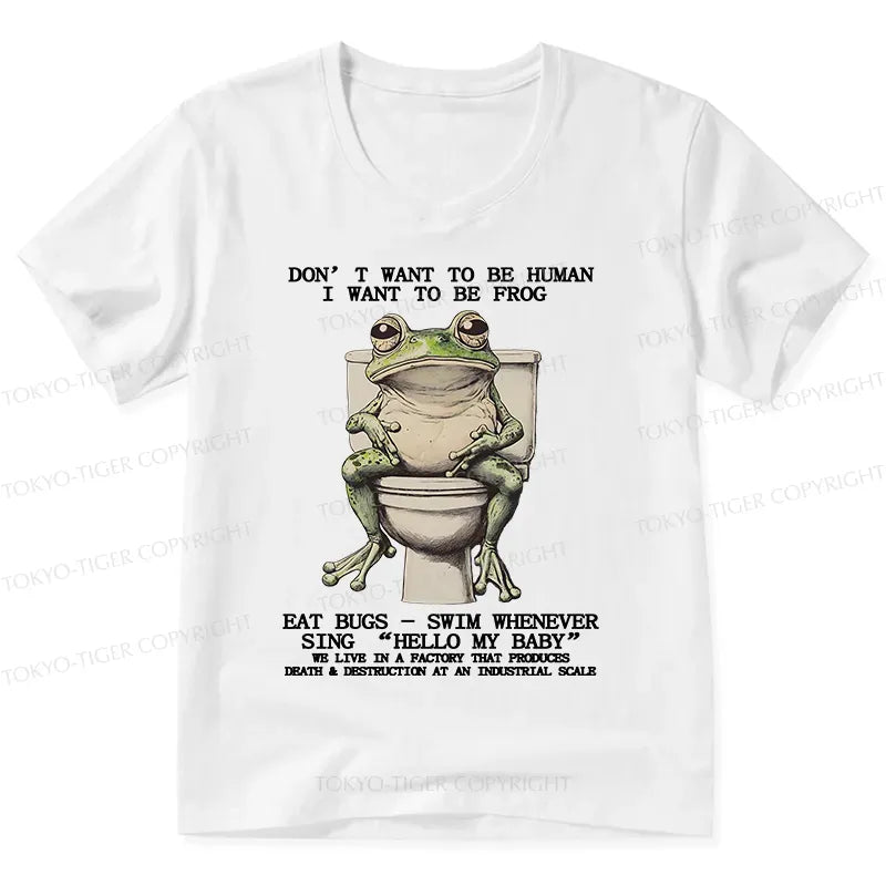 Kyoto-Lion I Just Want To Be A Frog V-Neck Classic T-Shirt