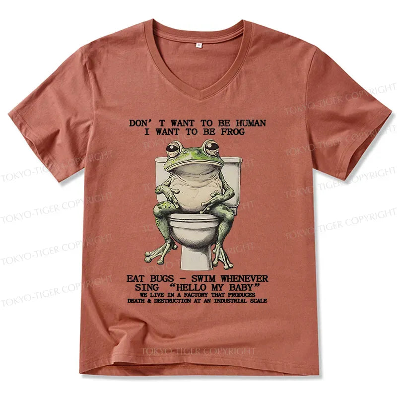 Japanese Vintage Frog V-Neck T-Shirt