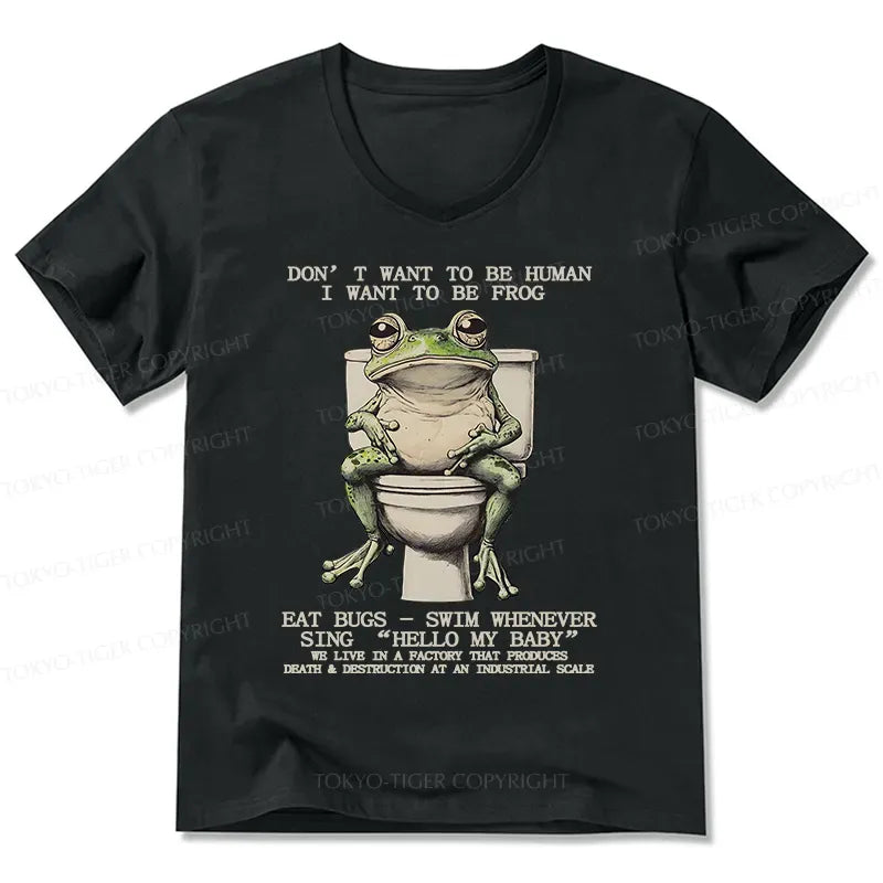 Japanese Vintage Frog V-Neck T-Shirt
