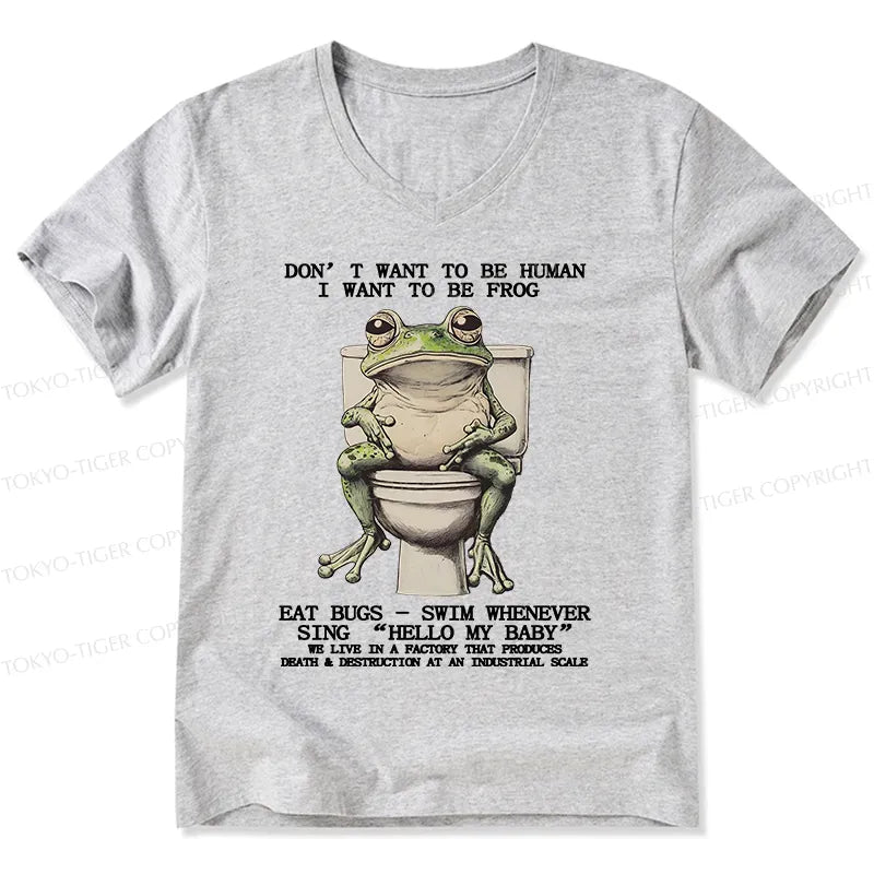 Kyoto-Lion I Just Want To Be A Frog V-Neck Classic T-Shirt
