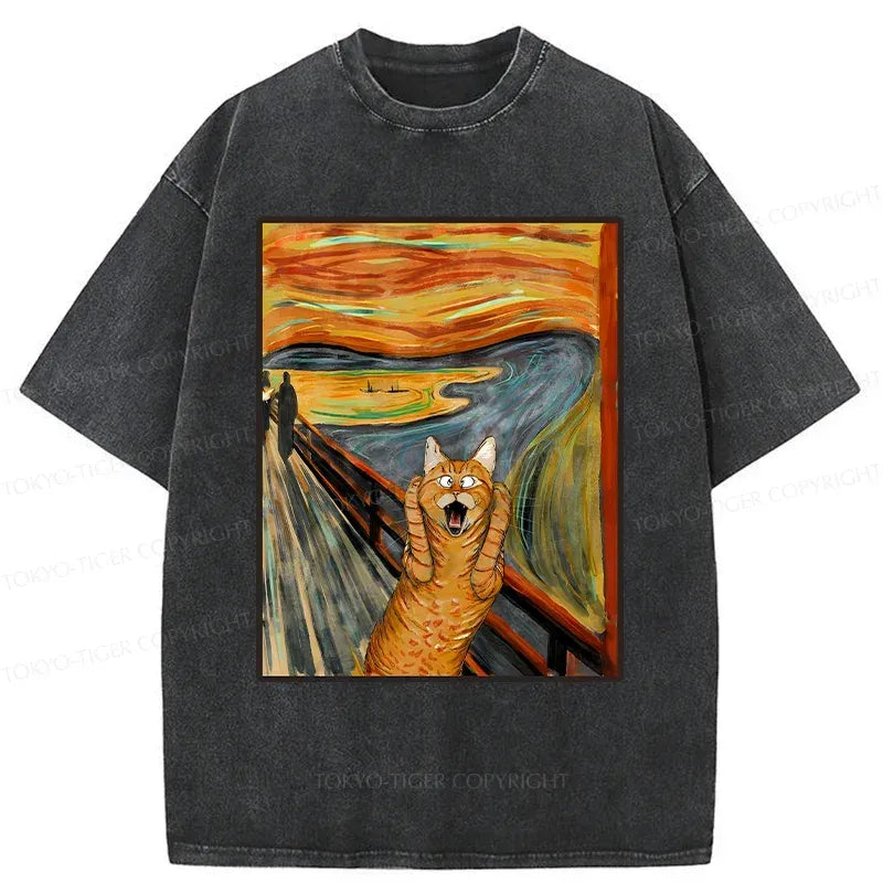 trending unisex screaming cat t-shirt gift idea